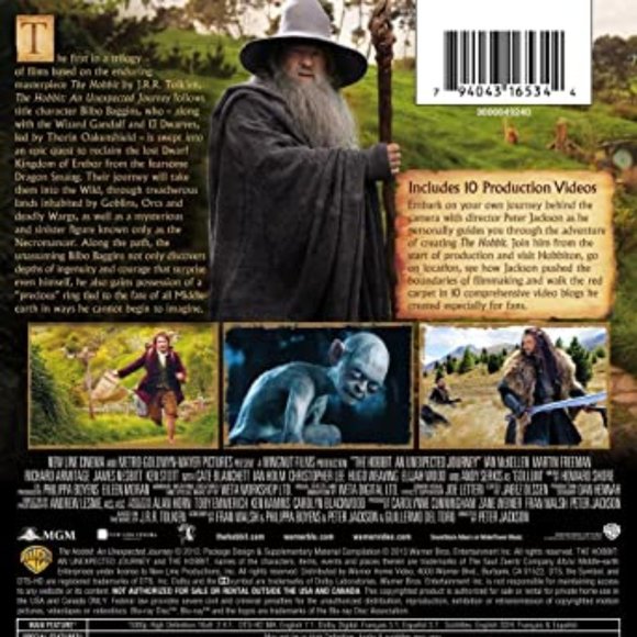 The Hobbit. The Unexpected Journey Blu-Ray. New. Sealed - Picture 2 of 2